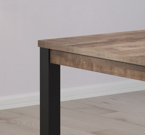 Esstisch Emile in Eiche Tabak und schwarz Kchentisch 200 x 100 cm