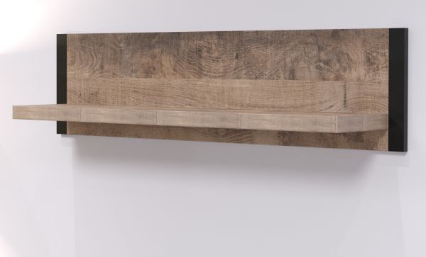 Wandboard Emile in Eiche Tabak und schwarz Bcherregal 110 cm