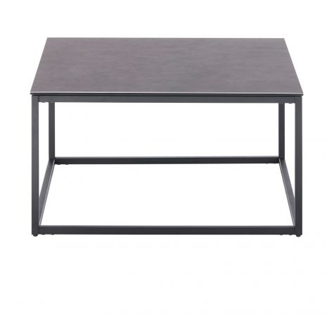 Couchtisch Varna in Keramik grau und schwarz Beistelltisch quadratisch 75 x 75 cm