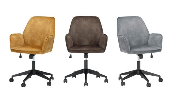 Brostuhl O-Ottawa in grau Velvet mit Armlehne Schreibtischstuhl fr Homeoffice und Bro