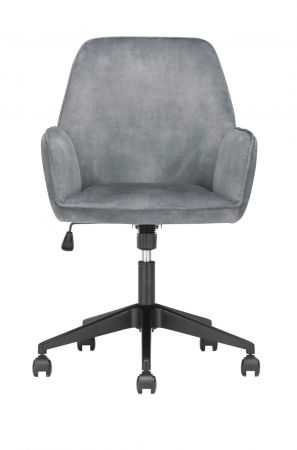 Brostuhl O-Ottawa in grau Velvet mit Armlehne Schreibtischstuhl fr Homeoffice und Bro
