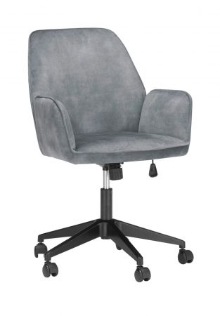 Brostuhl O-Ottawa in grau Velvet mit Armlehne Schreibtischstuhl fr Homeoffice und Bro