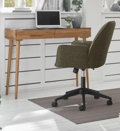 Brostuhl O-Pemba in olive mit Armlehne Schreibtischstuhl fr Homeoffice und Bro