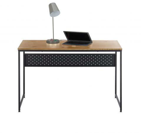 Schreibtisch Corinth in Wildeiche und schwarz Computertisch fr Homeoffice und Bro 120 x 60 cm