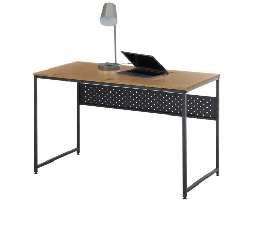 Schreibtisch Corinth in Wildeiche und schwarz Computertisch fr Homeoffice und Bro 120 x 60 cm