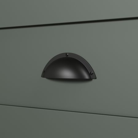 TV-Lowboard Stanton in grn und Evoke Eiche Landhaus TV Unterteil mit Komforthhe inklusive LED 184 x 64 cm