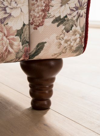 Sofa 3,5-Sitzer Elita in creme Landhaus Blumen Design Couch 228 cm
