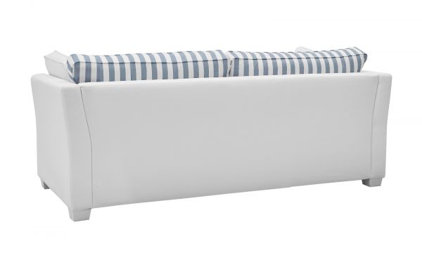 Sofa Hooge in creme und blau Landhaus Wohnzimmer Couch 2,5-Sitzer 200 cm