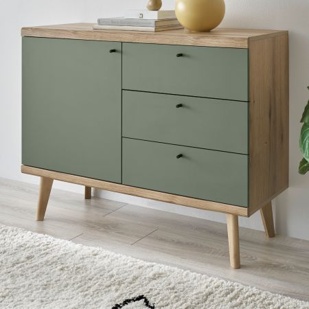 Sideboard Juna in Salbei und Evoke Eiche Kommode skandinavisch 107 x 83 cm