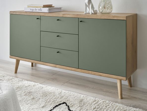 Sideboard Juna in Salbei und Evoke Eiche Kommode skandinavisch 160 x 83 cm