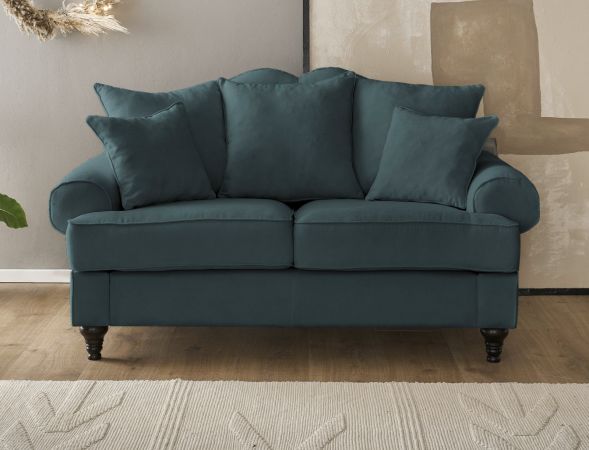 Sofa Adelina in blaugrn Landhaus Couch 2-Sitzer 170 cm