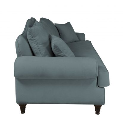 Sofa Adelina in grau Landhaus Couch 3,5-Sitzer 230 cm