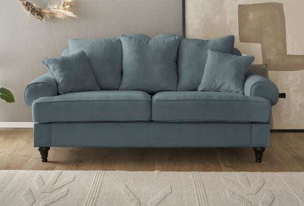 Sofa Adelina in grau Landhaus Couch 3-Sitzer 200 cm