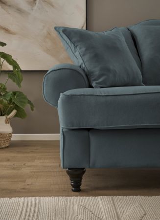 Sofa Adelina in grau Landhaus Couch 3-Sitzer 200 cm