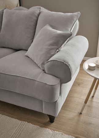 Sofa Adelina in hellgrau Landhaus Couch 2-Sitzer 170 cm