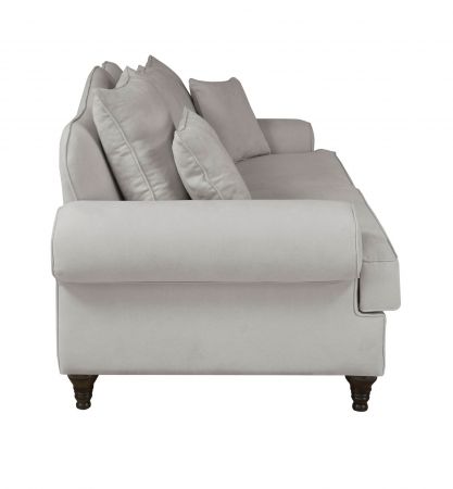 Sofa Adelina in hellgrau Landhaus Couch 3-Sitzer 200 cm