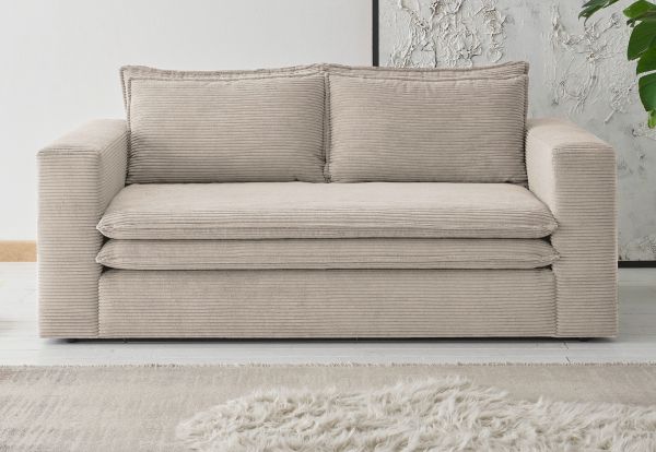 Sofa Pesaro in beige Cord Couch 2-Sitzer 180 cm