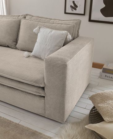 Sofa Pesaro in beige Cord Couch 2-Sitzer 180 cm