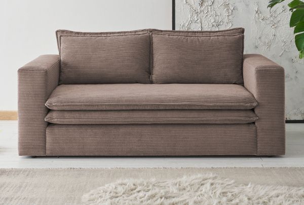 Sofa Pesaro in braun Cord Couch 2-Sitzer 180 cm