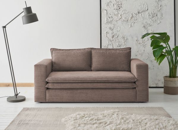 Sofa Pesaro in braun Cord Couch 2-Sitzer 180 cm