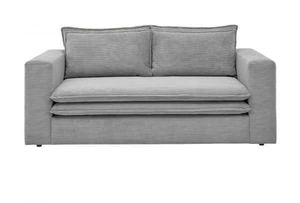 Sofa Pesaro in hellgrau Cord Couch 2-Sitzer 180 cm