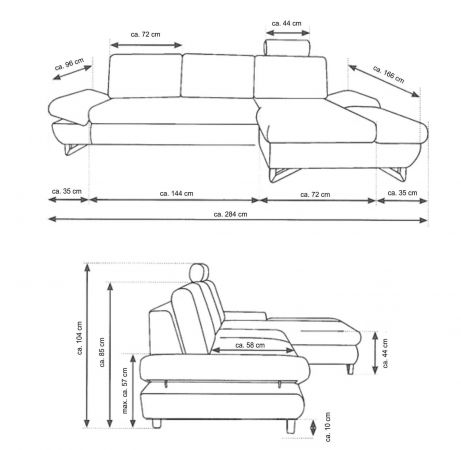 Ecksofa Skalm in grau Struktur-Stoff Wohnzimmer Sofa