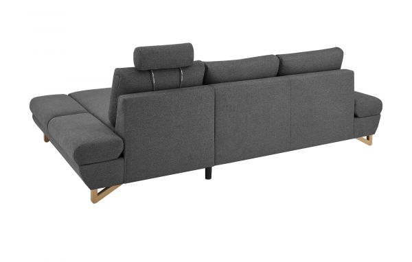 Ecksofa Skalm in grau Struktur-Stoff Wohnzimmer Sofa