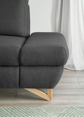 Ecksofa Skalm in grau Velours Wohnzimmer Sofa