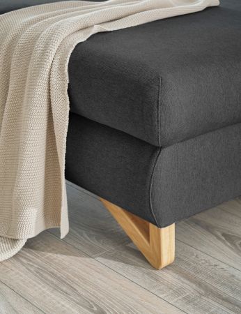 Ecksofa Skalm in grau Velours Wohnzimmer Sofa