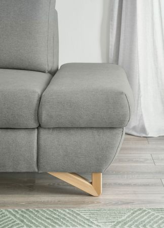 Ecksofa Skalm in hellgrau Velours Wohnzimmer Sofa