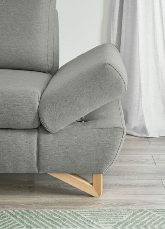 Ecksofa Skalm in hellgrau Velours Wohnzimmer Sofa