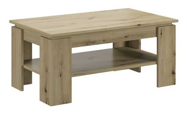 Couchtisch Titan in Artisan Eiche Beistelltisch mit Ablage 100 x 60 cm