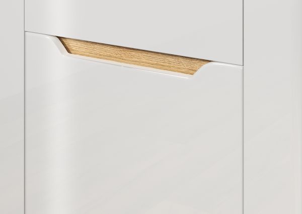 Sideboard Marlon in wei Hochglanz und Evoke Eiche Kommode 150 x 84 cm