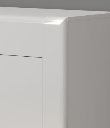 TV-Lowboard Marlon in wei Hochglanz und Evoke Eiche TV Unterteil 150 cm