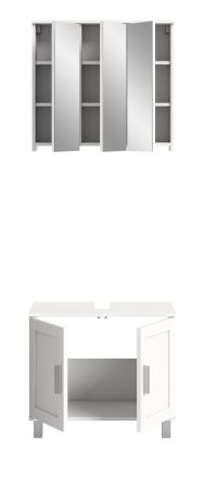Badmbel Set 2-teilig Mood in wei Badkombination mit Waschbeckenunterschrank und Spiegelschrank 65 x 188 cm