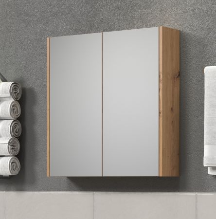 Badezimmer Spiegelschrank Touch in Artisan Eiche Badschrank 2-trig 69 x 70 cm