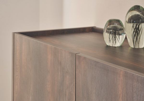 Esszimmer Set Piano in Thermo Eiche und grau Speisezimmer 4-teilig mit Soft-Close