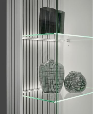 Vitrine Merced in wei matt Wohn- und Esszimmer Vitrinenschrank 75 x 180 cm