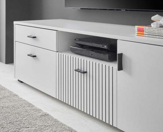 Wohnwand Merced in wei matt Wohnkombination 4-teilig 320 x 180 cm