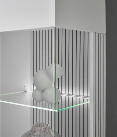 Wohnwand Merced in wei matt Wohnkombination 5-teilig 328 x 180 cm