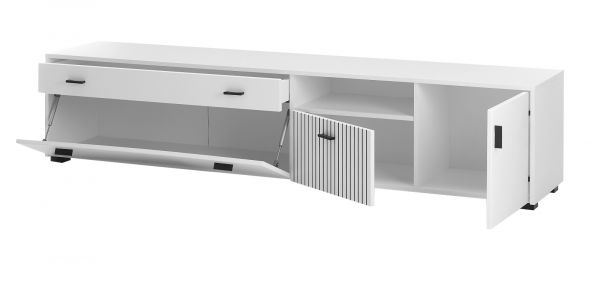 Wohnwand Merced in wei matt Wohnkombination 5-teilig 328 x 180 cm