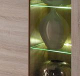 Wohnzimmer: Highboard Boom Sonoma Eiche sgerau, hell (160x137 cm) inkl. LED-Beleuchtung