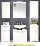 Badezimmer Badmbel Set Amanda in wei Hochglanz Badkombination 5-teilig 163 x 190 cm