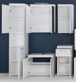 Badezimmer Badmbel Set Amanda in wei Hochglanz Badkombination 5-teilig 163 x 190 cm