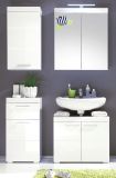 Badezimmer Badmbel Set Amanda in wei Hochglanz Badkombination 4-teilig 112 x 190 cm