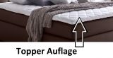 Boxspringbett Isabelle 180 x 200 cm Leder Optik braun Taschenfederkern Matratze