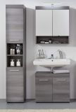 Badezimmer Badmbel Set Runner in Sardegna grau Rauchsilber Badkombination 3-teilig 103 x 190 cm