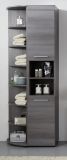 Badezimmer Hochschrank Runner in Sardegna grau Rauchsilber Badschrank 30 x 190 cm
