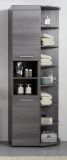 Badezimmer Hochschrank Runner in Sardegna grau Rauchsilber Badschrank 30 x 190 cm
