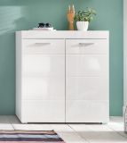 Schuhschrank Schuhkommode Amanda in wei Hochglanz tiefgezogen